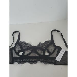 Thistle and Spire Black Sheer Lace Underwire Bra Size 32C NWT